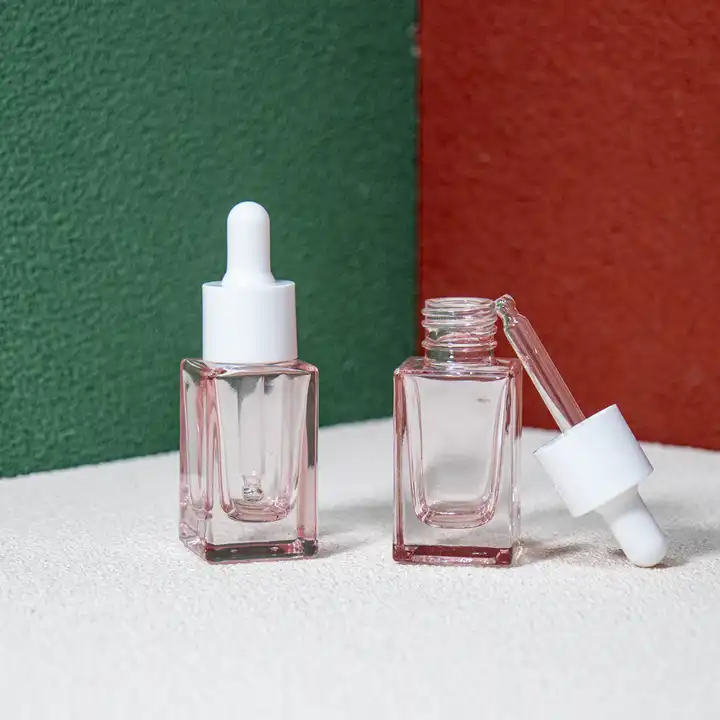 essential oil glass dropper bottle 30ml 50ml square clear bottles