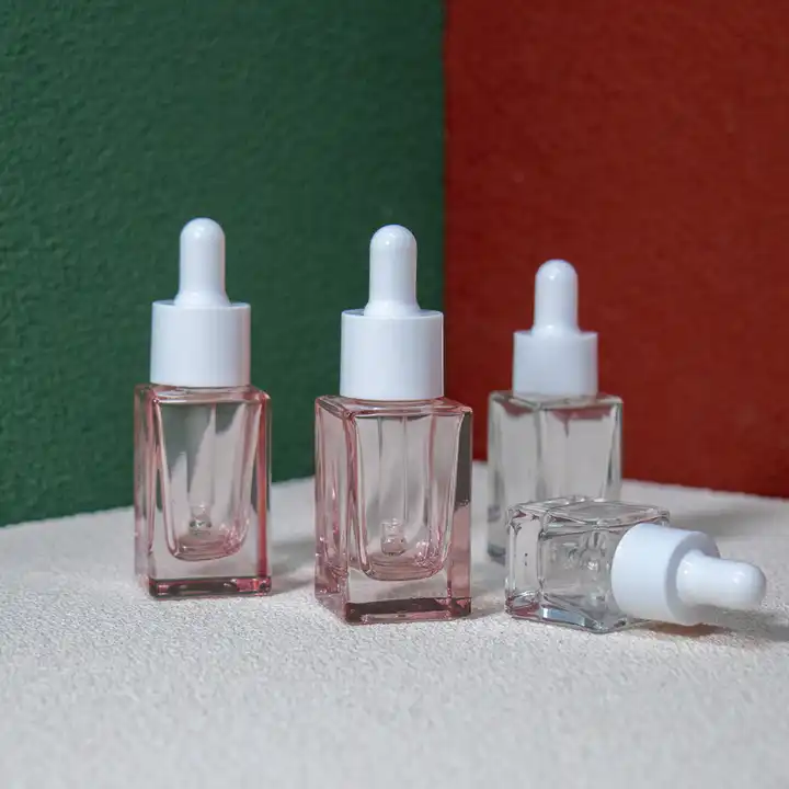 essential oil glass dropper bottle 30ml 50ml square clear bottles