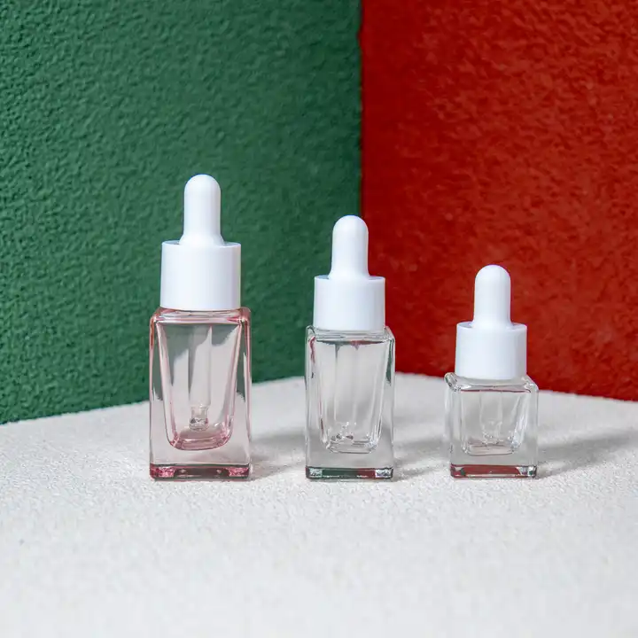 essential oil glass dropper bottle 30ml 50ml square clear bottles