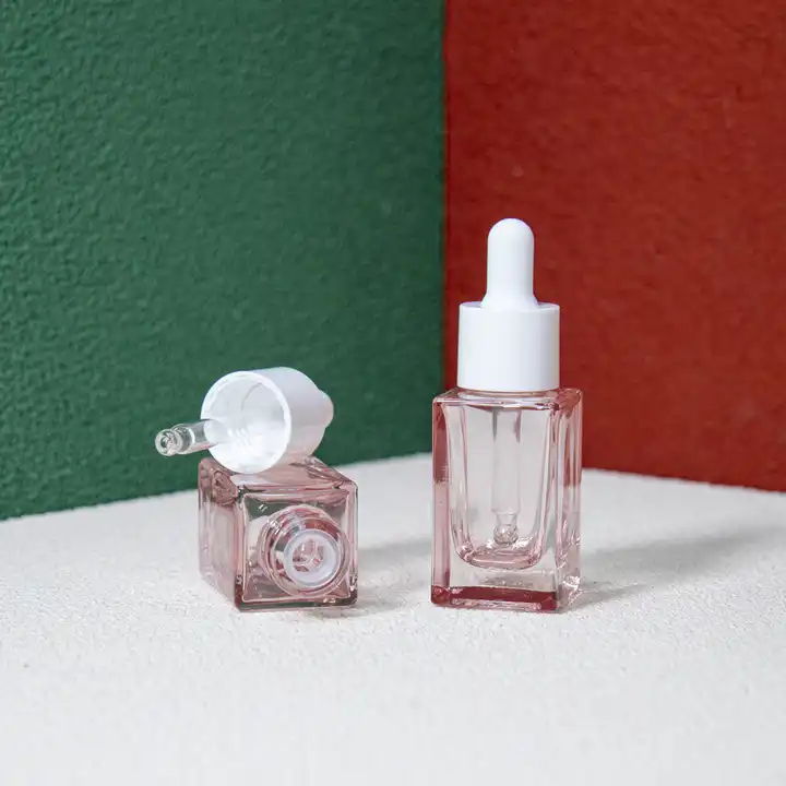 essential oil glass dropper bottle 30ml 50ml square clear bottles