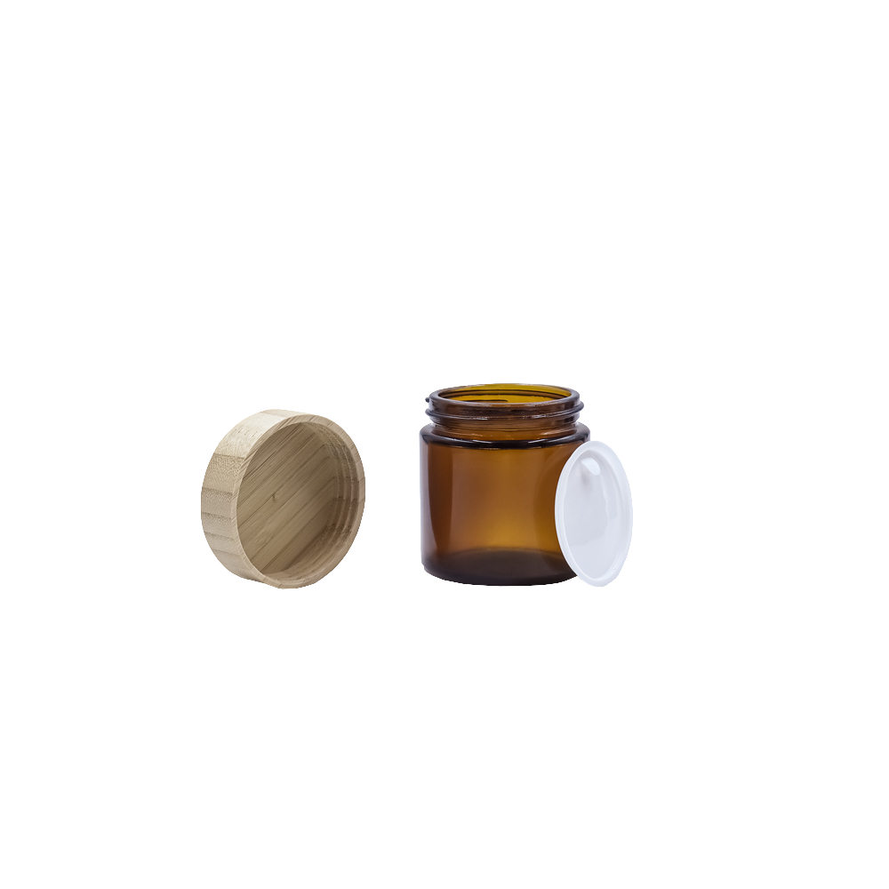 Glass Container Bamboo Lid 5g-100g Jar