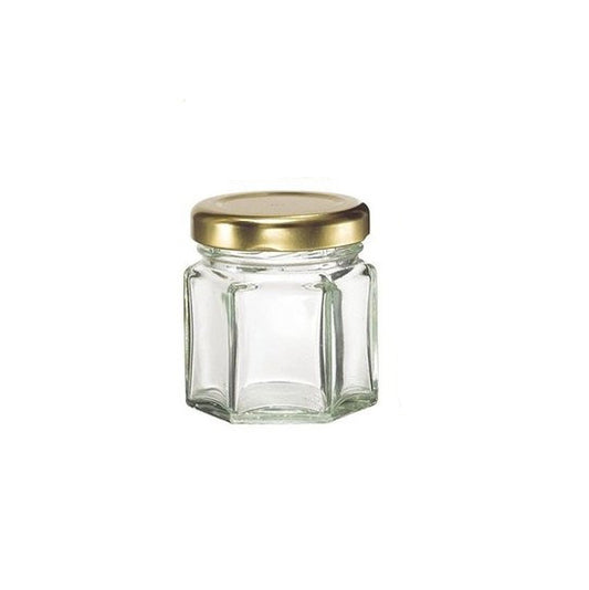 Custom Hexagonal Glass Jar for Dried Flower, Gummies, Capsules, Tablets, and Concentrates