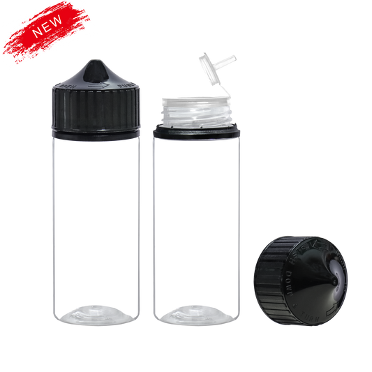 noir transparent 30ml 60ml 100ml 120ml flacon compte-gouttes en plastique E liquide