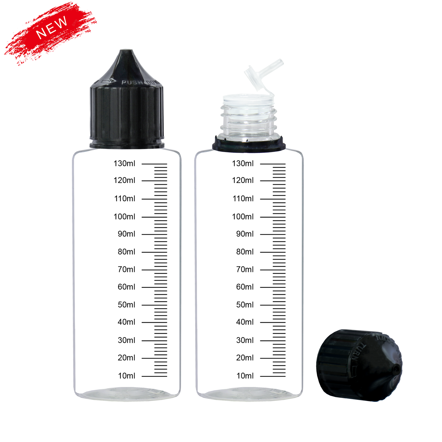 noir transparent 30ml 60ml 100ml 120ml flacon compte-gouttes en plastique E liquide