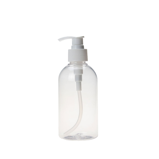 Transparent Plastic PET Round Shoulder 270ML Pump Bottle