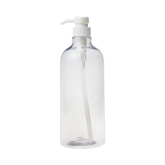 Transparent Plastic PET 1L Pump Screw Cap Bottle