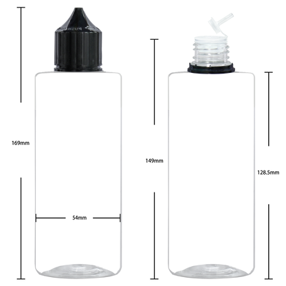 noir transparent 30ml 60ml 100ml 120ml flacon compte-gouttes en plastique E liquide