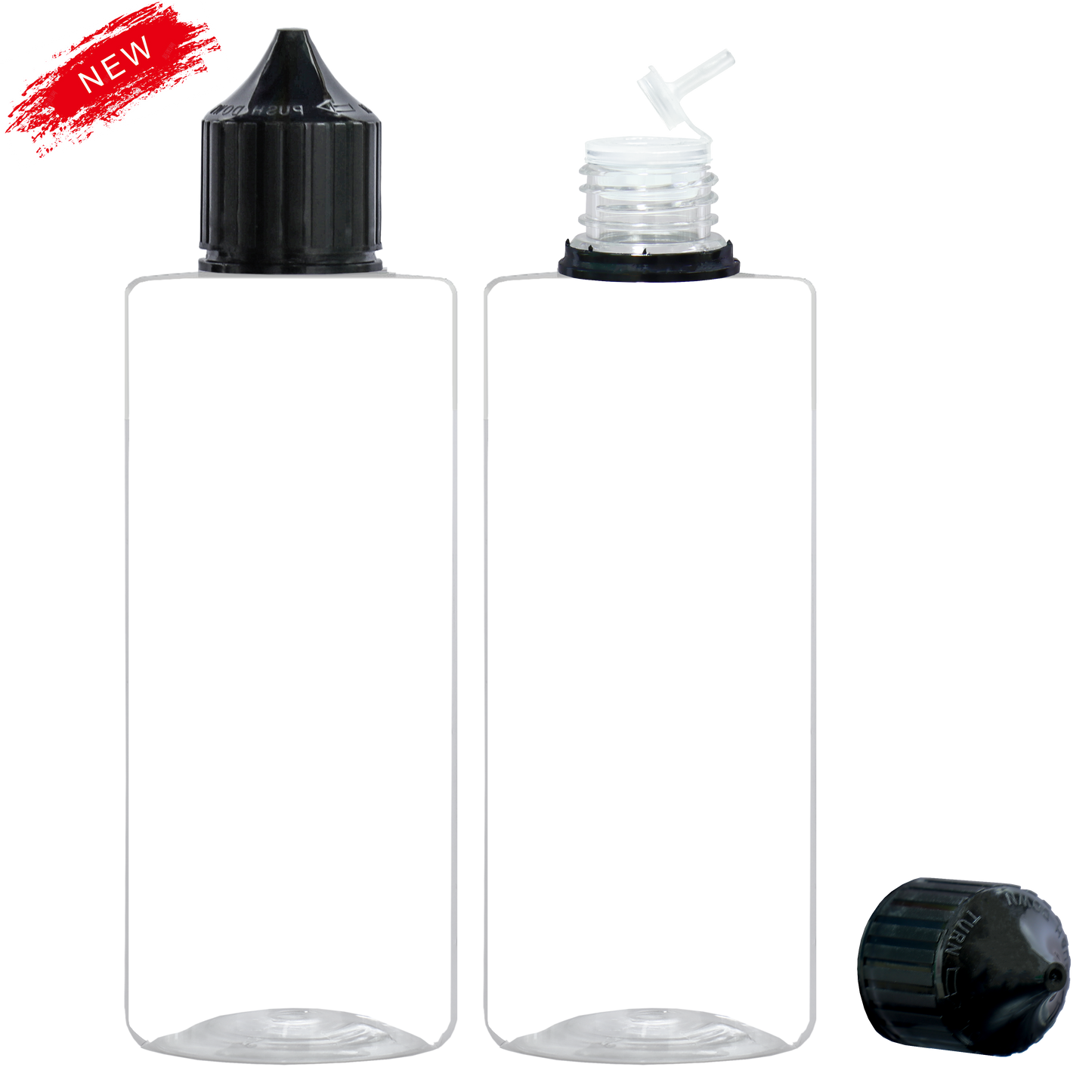 noir transparent 30ml 60ml 100ml 120ml flacon compte-gouttes en plastique E liquide