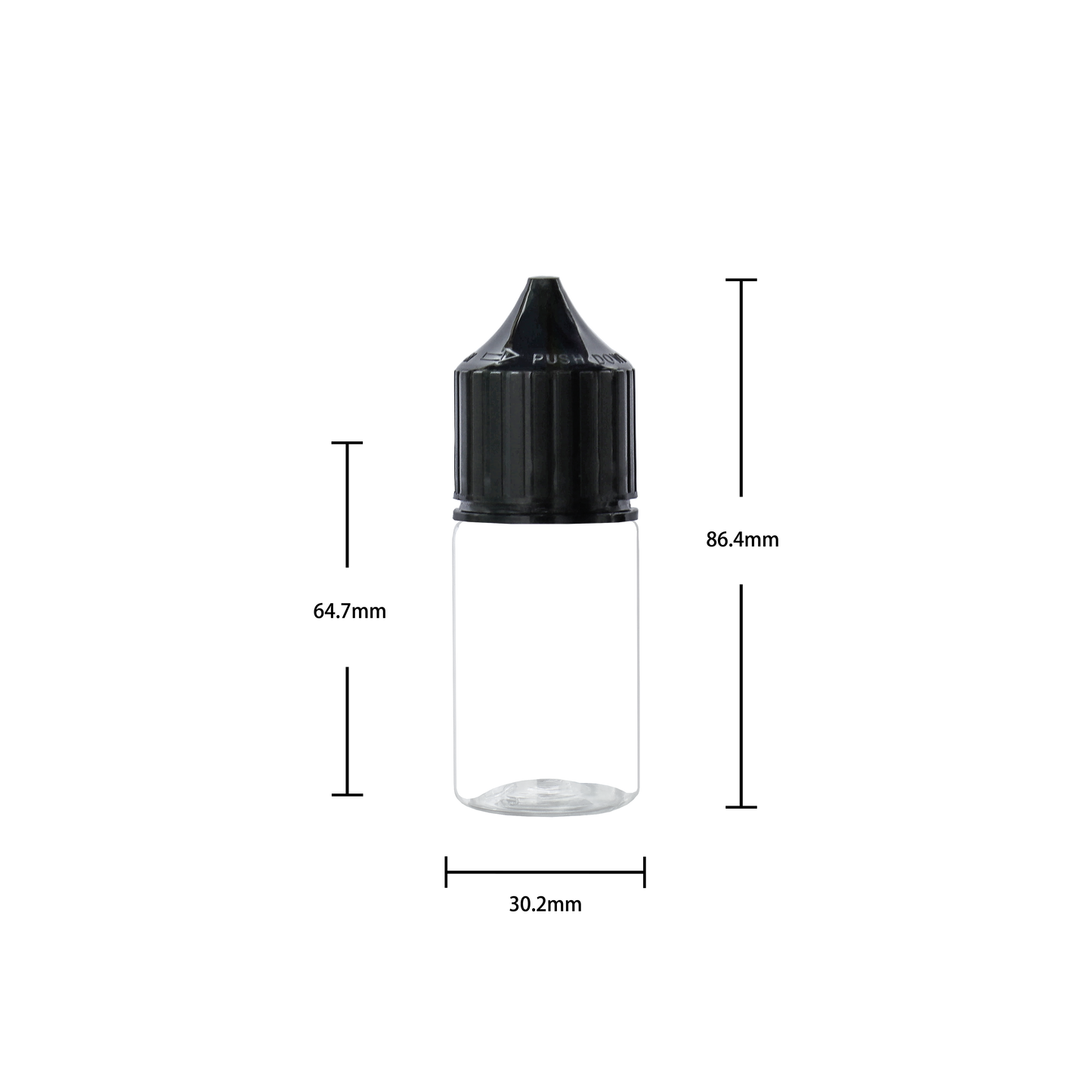 noir transparent 30ml 60ml 100ml 120ml flacon compte-gouttes en plastique E liquide