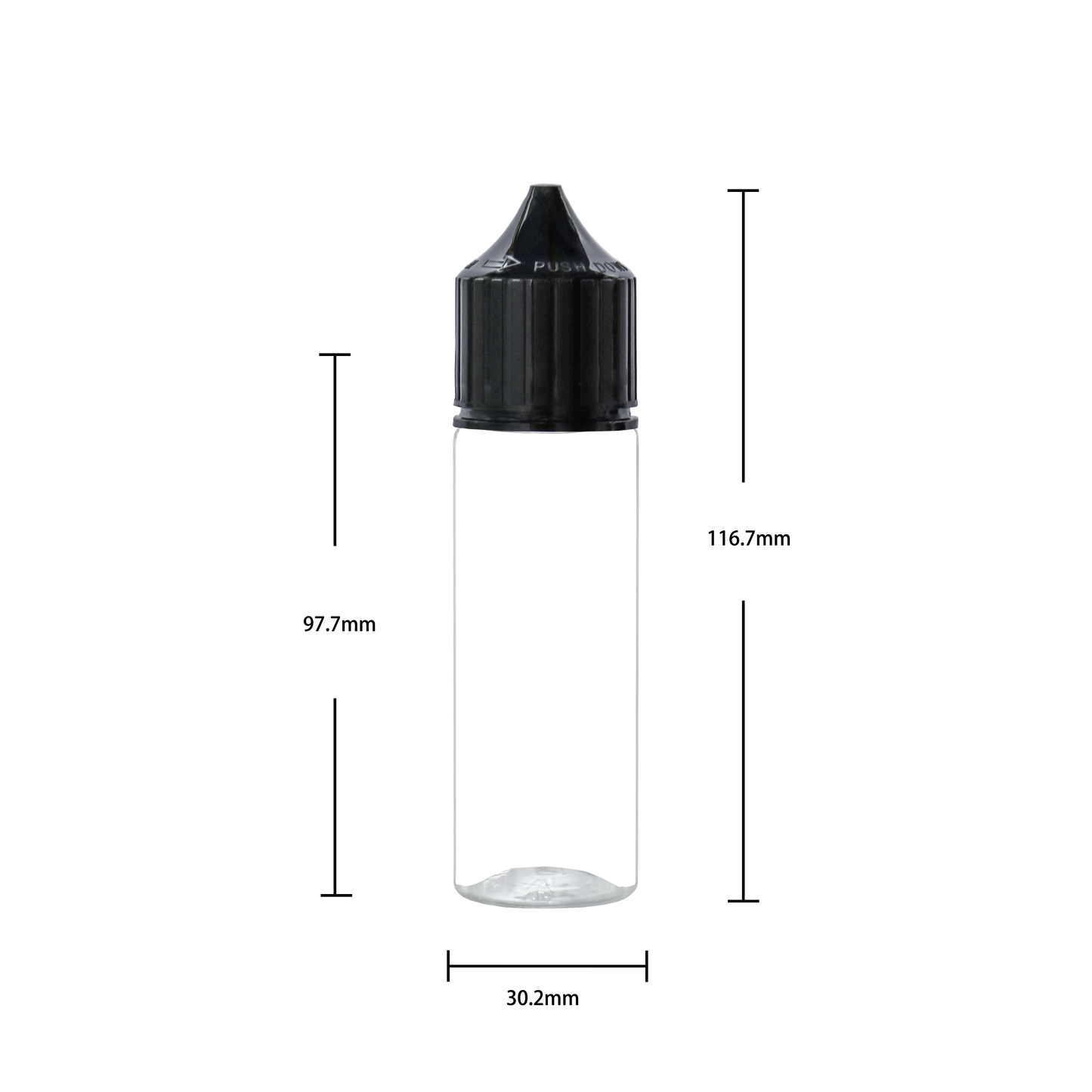 noir transparent 30ml 60ml 100ml 120ml flacon compte-gouttes en plastique E liquide