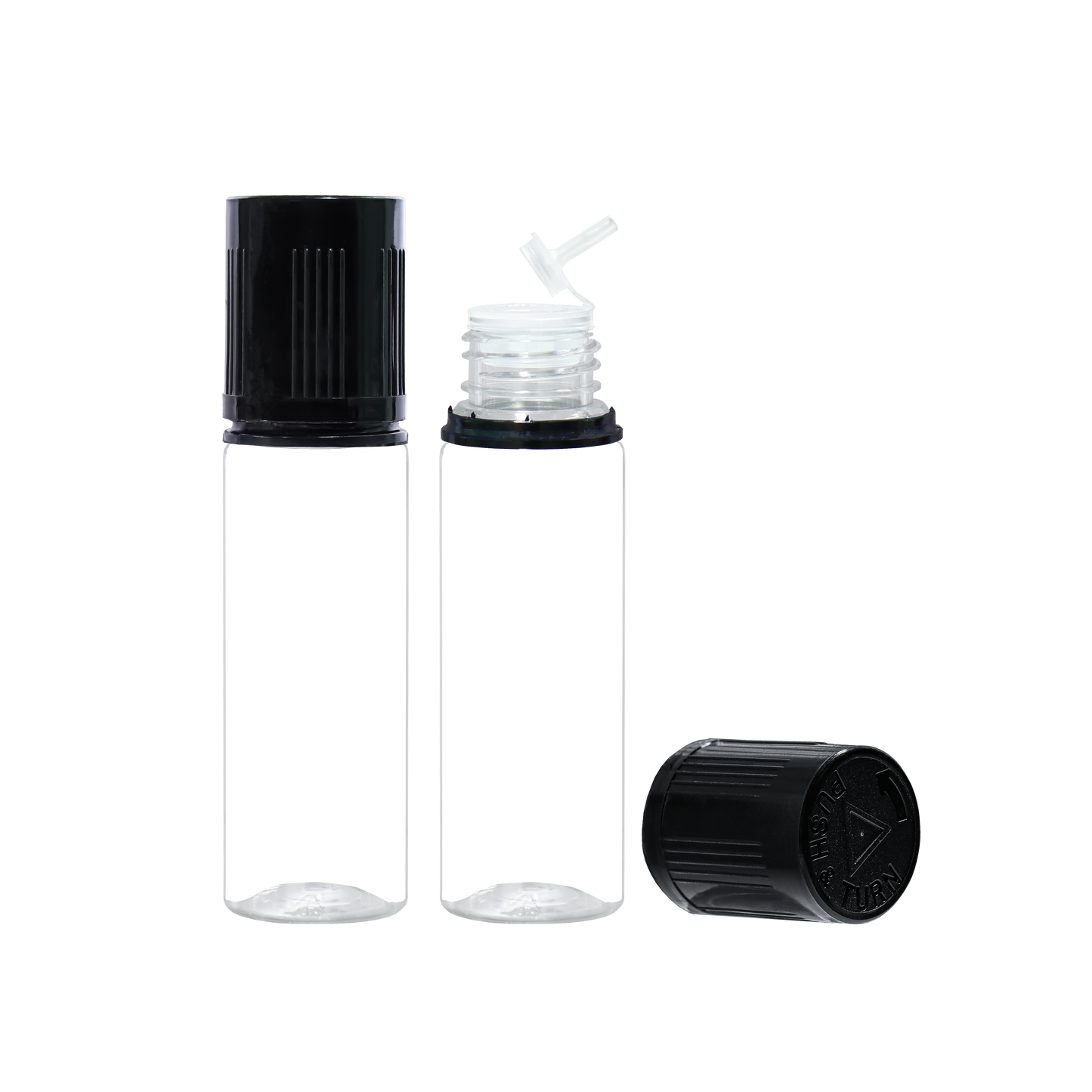 noir transparent 30ml 60ml 100ml 120ml flacon compte-gouttes en plastique E liquide