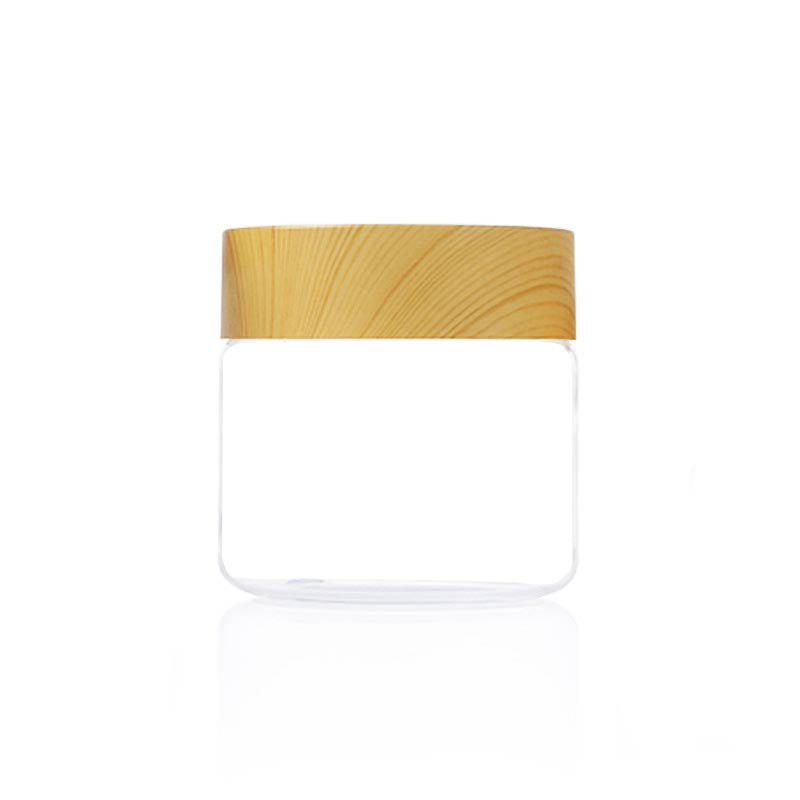 Plastic Container Bamboo Lid PET Jar