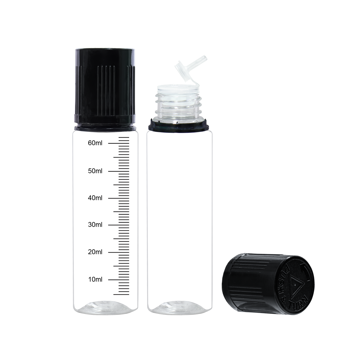 noir transparent 30ml 60ml 100ml 120ml flacon compte-gouttes en plastique E liquide