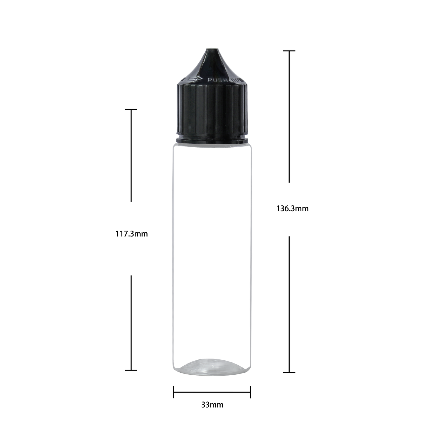 HIDY6-75ML flip tip plastic dropper E liquid bottle