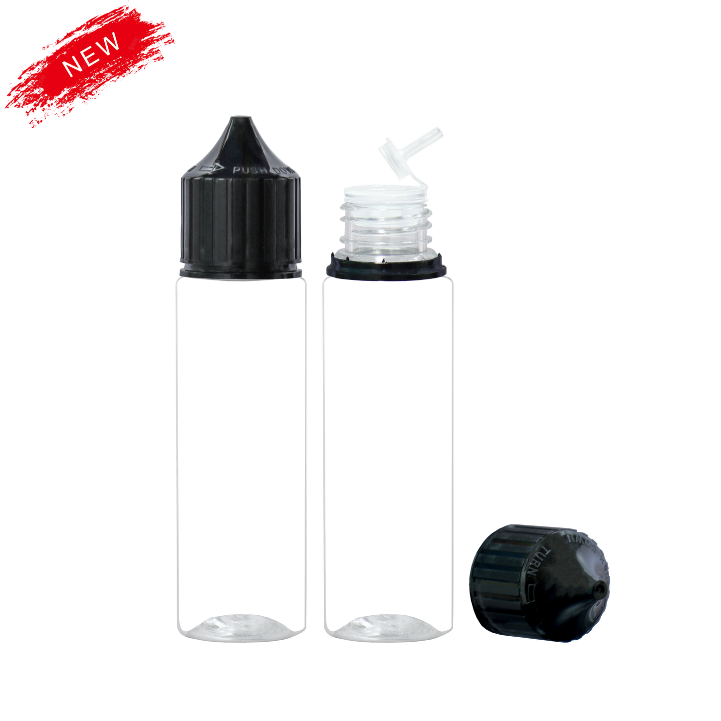 noir transparent 30ml 60ml 100ml 120ml flacon compte-gouttes en plastique E liquide