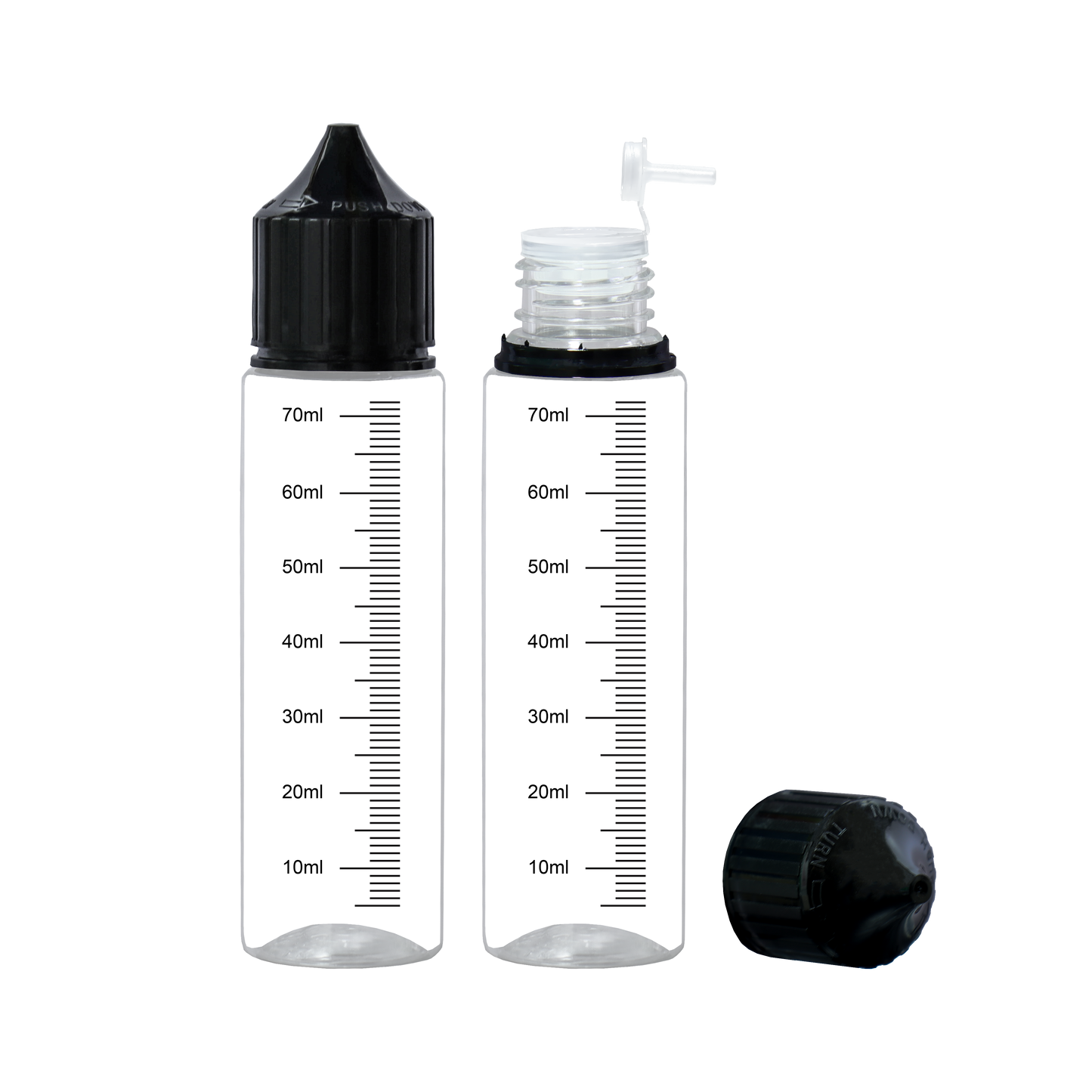 noir transparent 30ml 60ml 100ml 120ml flacon compte-gouttes en plastique E liquide