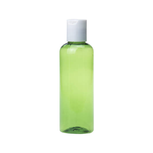 Green Plastic 100ML PET White Disc Cap Bottle