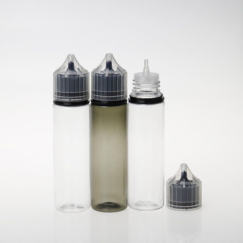60ml childproof tamper ring off cap liquid PET eliquid bottles