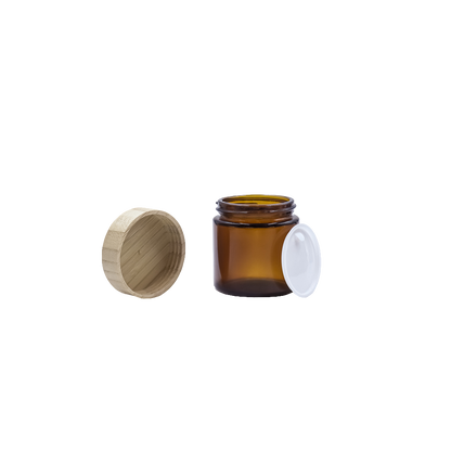 Glass Container Bamboo Lid 5g-100g Jar