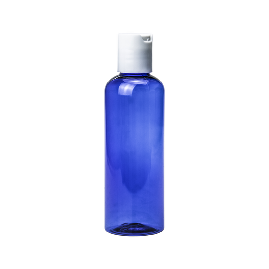 Blue Plastic 100ML PET White Disc Cap Bottle