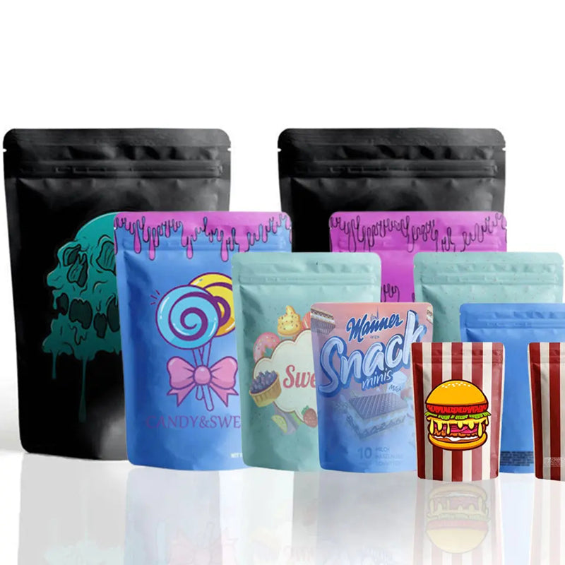 Custom Brand Printing Food Packaging Smellproof Doypack Resealable Aluminum Foil Bag